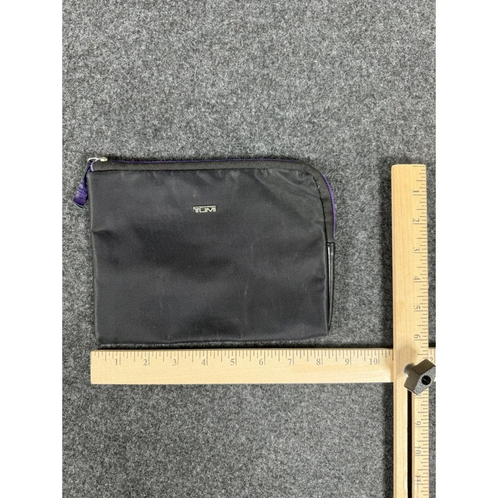Tumi Pouch Mens Womens Small Black Purple Delta Air Lines Amenity Bag Travel